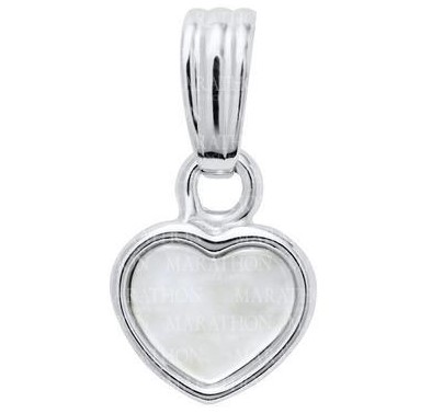Sterling Silver Heart Pendant With Mother Of Pearl Stone